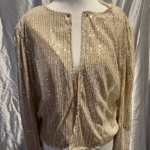 Never Worn SHEIN Gold Sequin Jacket Sz L